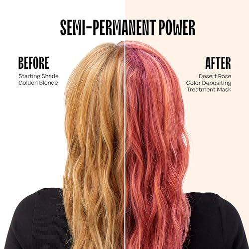 oVertone Rose Gold Color Depositing Hair Mask 8 oz - Vibrant Semi-Permanent Hair Treatment