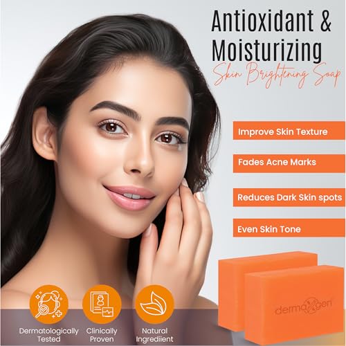 Kojic Acid Soap Bar for Dark Spots, Hyperpigmentation and Uneven Tone with Vitamin C, Arbutin, & Glutathione | Face & Body Wash for Radiant, Glowing Skin for Women and Men | 2 Pack(140g x 2)