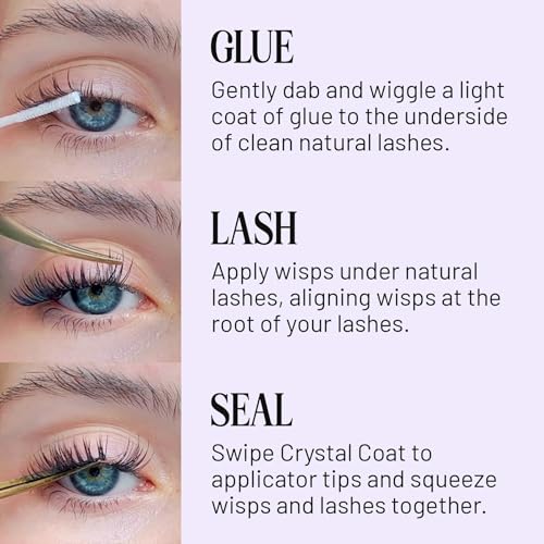 Lilac St - Originals Natural Faux Eyelash Clusters (10mm) - Soft, Natural Look - DIY Lash Extension Wisps - Lightweight & Lifelike - Lasts 10 Days - Cruelty Free, Vegan, Women Founded - 10 Lashes