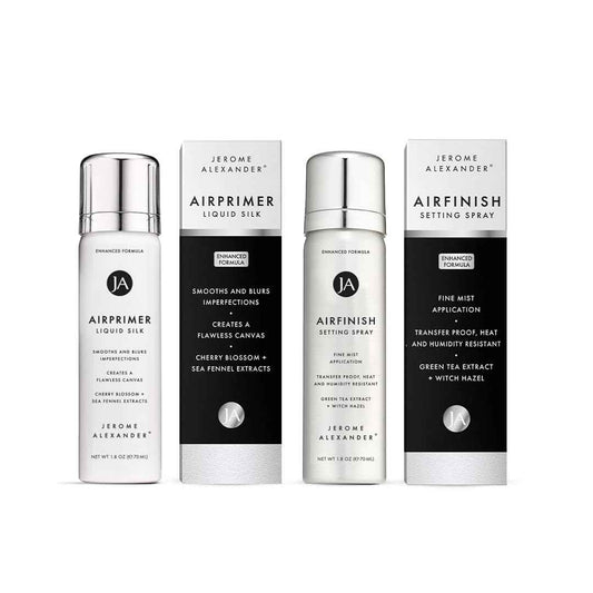 Jerome Alexander MagicMinerals Air Primer & Setting Spray Bundle – LiquidSilk Air Primer and AirFinish Setting Spray – Pore-Minimizing, Skin-Smoothing Formula for Long-Lasting, Flawless Matte Finish