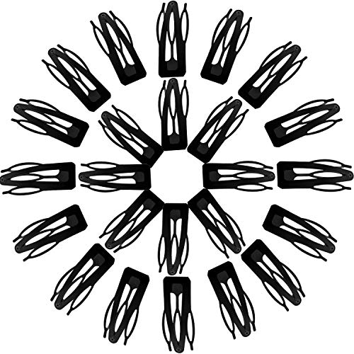 Chinco Black Metal Snap Hair Clips 24 Pack - 2 Inch Double Grip
