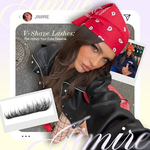 JIMIRE Fluffy Lash Clusters 10-16MM Wispy Eyelash Extensions