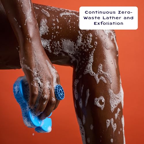 Smoosh¢ç Body Scrubber, Sage & 2-Count Bar Soap, Amber Santal - Silicone Body Scrubber with Embedded Bar Soap for Shower Exfoliation and Cleansing