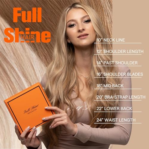 Full Shine Tape In Hair Extensions 10" Platinum Blonde 30G
