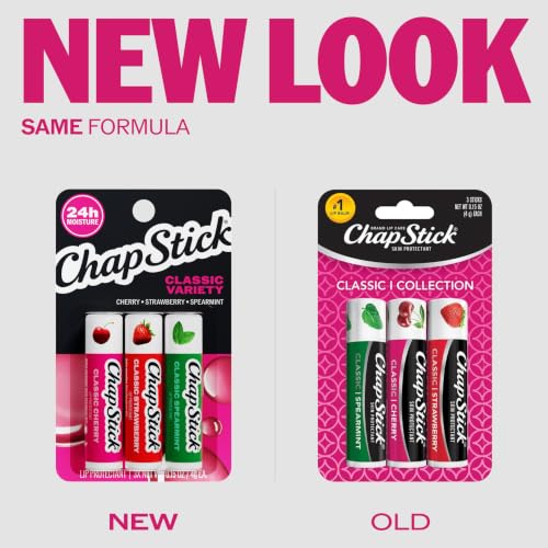ChapStick Lip Care Set 3-Pack - Cherry, Strawberry & Spearmint Lip Balm - 0.15 Oz Each
