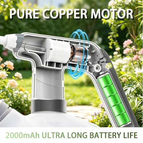 Electric Plant Mister - 0.5 Gallon Battery-Powered Sprayer with Extended Wand
