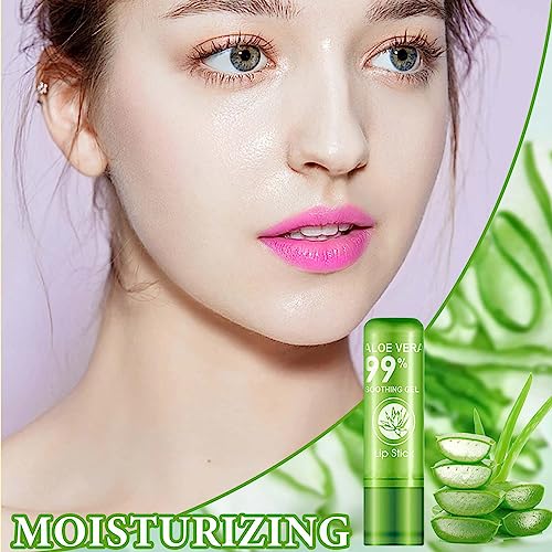 Aloe Vera Color Changing Lipstick Set - 5 Pc Long Lasting Moisturizing Lip Balm