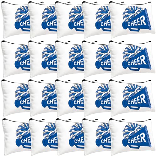 20 Pcs Cheer Makeup Bags - Canvas Cheerleader Gift Set