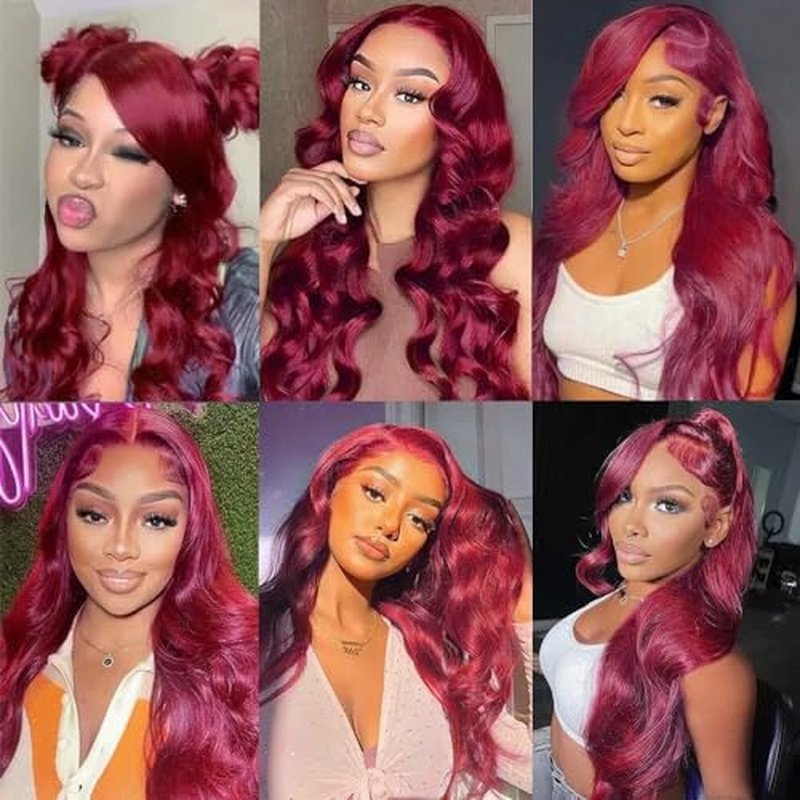 #99J Burgundy Body Wave Human Hair Bundles 12 Inch