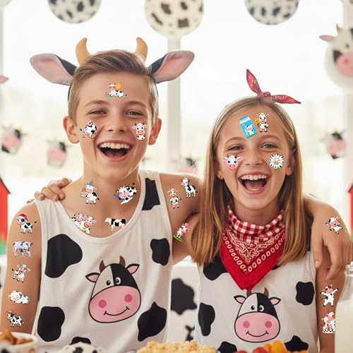 Cow Temporary Tattoos - 60Pcs Party Favors for Kids