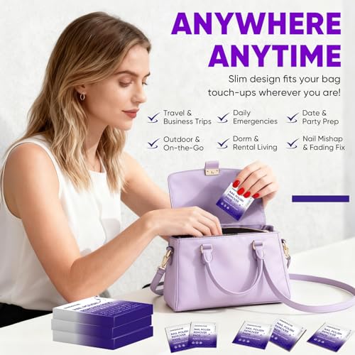 Acetone Nail Polish Remover Pads - 120 Pack Individually Wrapped Travel Wipes