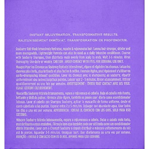 Obliphica Medium to Coarse Seaberry Mask, 1.05 Pound - Nourishing and Restorative Hair Treatment for Medium to Coarse Hair Types, Ensuring Lustrous Shine, Manageability, and Revitalization