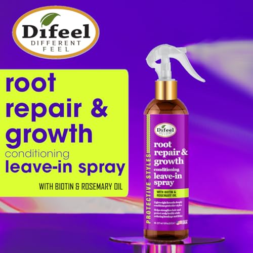 Difeel Root Repair & Growth Leave-In Spray for Hair Strength & Frizz Control 8oz