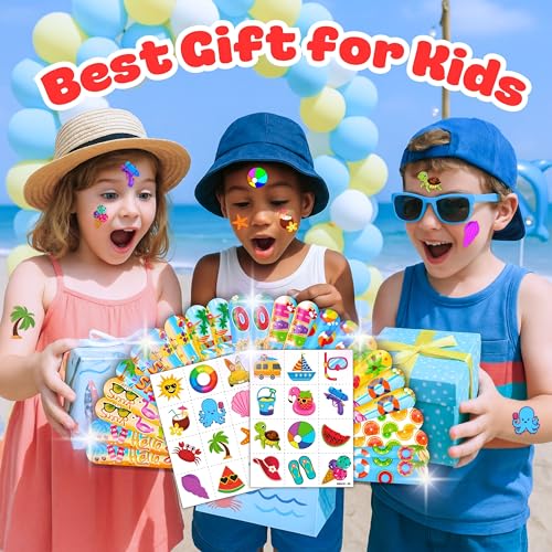 Beach Party Favors 48PC Set – Tattoos & Slap Bracelets