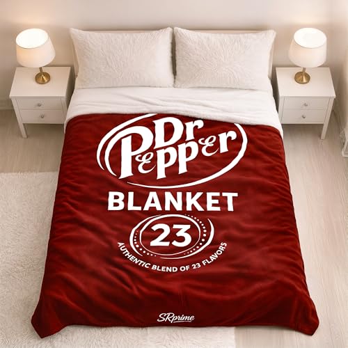 Dr Pepper XL Fleece Blanket 80”x60” - Soft Throw for Fans