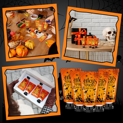 Halloween Hand Cream Set - 48pcs Moisturizing Hand Care Gifts with Skeleton & Bat Design