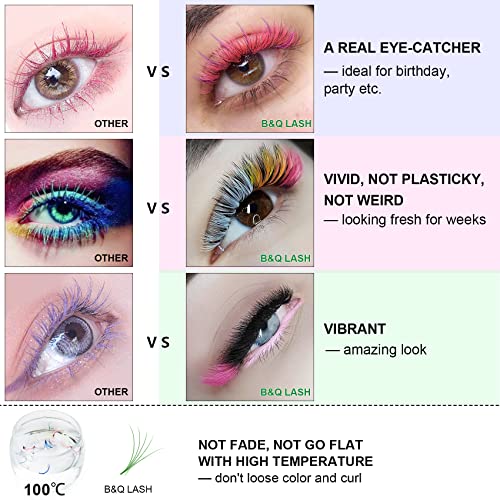 Colored Eyelash Extensions Purple Easy Fan Volume Lashes D-0.07-15 Color Lashes Easy Fan Lashes Mixed Lash Tray C D Curl Volume Lash Extensions Salon Use by B&Q LASH (Purple-D-0.07,15 mm)