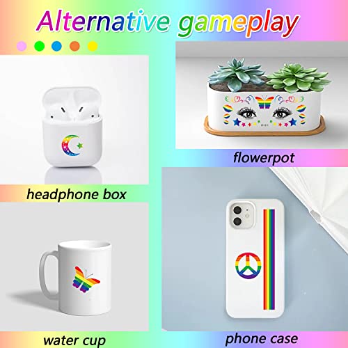 Pride Day Face Tattoo Stickers - 10 Rainbow Temporary Tattoos