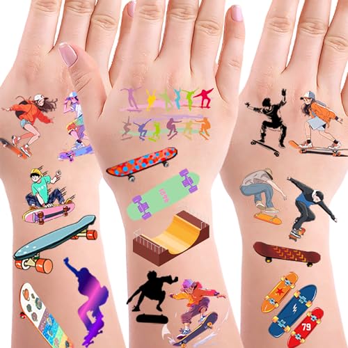 300 Skateboard Party Temporary Tattoos - 37 Designs