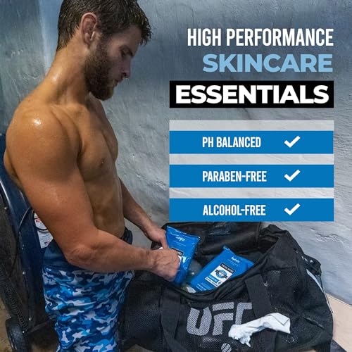 Game Face Grooming Cleansing Wipes - 25 Hydrating Facial Wipes (3 Pack) | On-The-Go, Lightly Scented, Rejuvenating, Eradicates Sweat | Perfect for Athletic, Sport, Travel, Camping, Festivals, Any Need