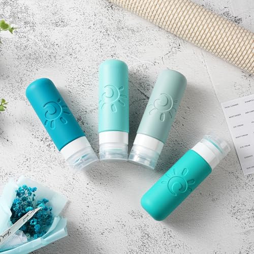 Zafit Multicolored TSA Approved Travel Bottles Set 3oz Leakproof Refillable Toiletry Containers