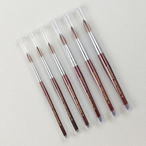 100% Pure Kolinsky Acrylic Nail Brush Solid Wood Handle Professional Manicure Brushes for Powder Nail Acrylic Application - Salon & DIY Nail Art Essentials - Size 12, 1.0 Count