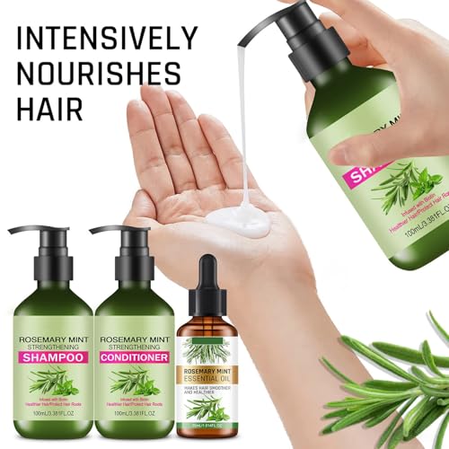 Rosemary Mint Shampoo & Conditioner Set for Strengthening Hair