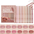 12 Color Matte Velvet Lip Liner Set - Long Lasting