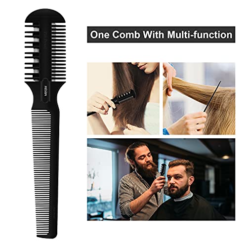 FEISIER Medium Hair Cutting Comb with Double Edge Razor & 5 Spare Blades - Safe Styling Tool