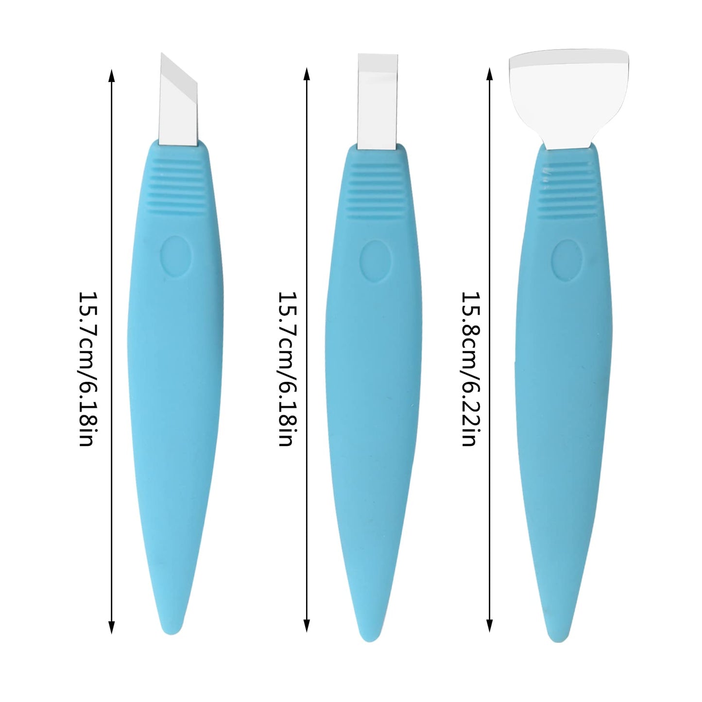 Pedicure Knife Set for Feet, 3Pcs Stainless Steel Pedicure Knife Tools Ingrown Toe Nail Foot Callus Dead Skin Remover Nail for Feet Grooming Nail Care Tools Kit for Nail Corn Callus(Blue)