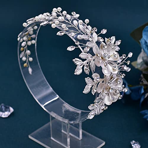 Silver Bridal Hair Comb Headpiece - Wedding Headwear