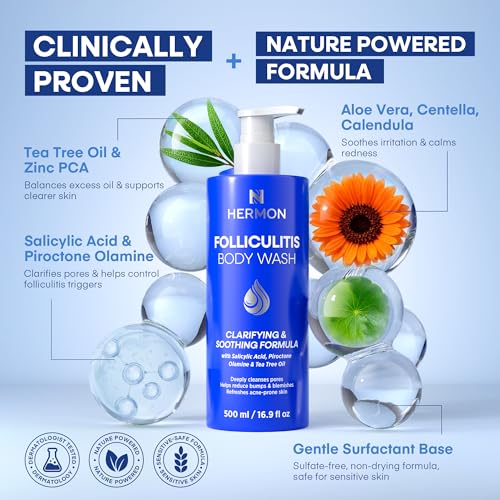 Hermon Folliculitis Body Wash with Tea Tree Oil & Salicylic Acid