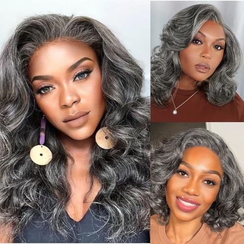 12 Inch Salt and Pepper Wavy Curly Human Hair Bundle - SIYUSI