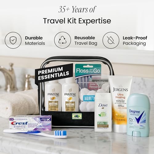 Women's 18-Piece Travel Toiletry Kit with TSA-Compliant Bag