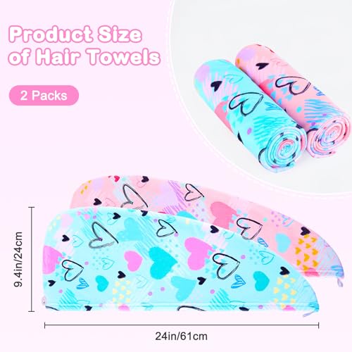 FIOBEE Microfiber Hair Towel Wrap for Kids Girls – Quick Dry