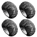 Aquior Extra Large Shower Cap for Women Men, Waterproof Satin EVA Hair Cap 4-Pack