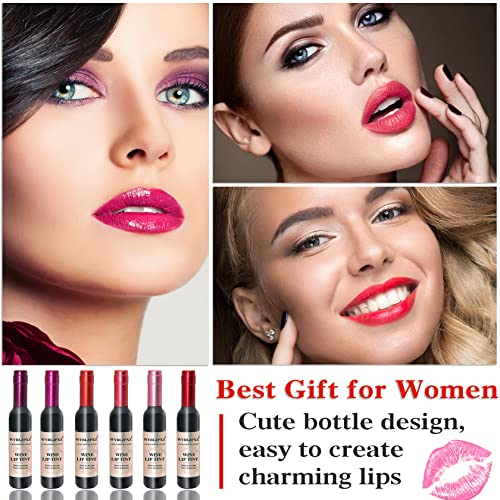6 Colors Wine Lip Tint Set - Matte Long Lasting Lipstick