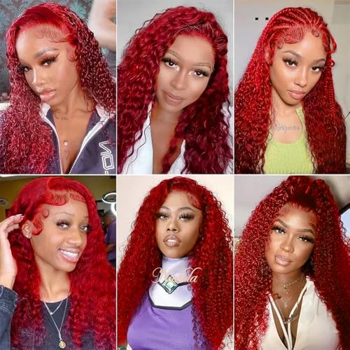 Red Kinky Curly Human Hair Bundles - 3 Pack, 12-16 Inch