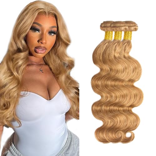 #27 Honey Blonde Body Wave Hair Bundles - 20" Virgin Brazilian Hair