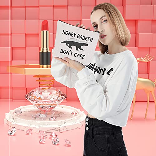 LEVLO Funny Badger Lovers Gifts Badger Don't Care Makeup Bags Wild Animals Travel Case(Badger Don't Care)