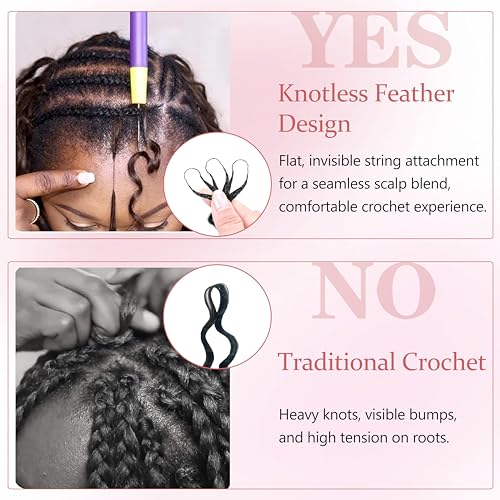 Feather Crochet Hair Extensions for Black Women - 100 Strands, 18" Deep Wave #2