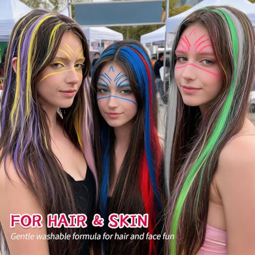 Byhoo Multicolor Temporary Hair Dye Set for Dark Hair - 6PCS