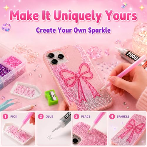Redtwo 40000 Rhinestones 3mm Flatback Kit with Glue & Tools