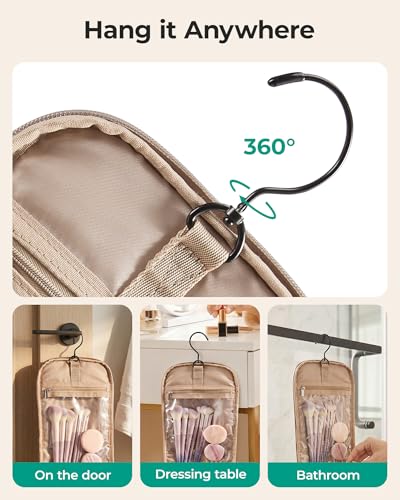 BAGSMART Travel Toiletry Bag for Women with Hanging Hook
