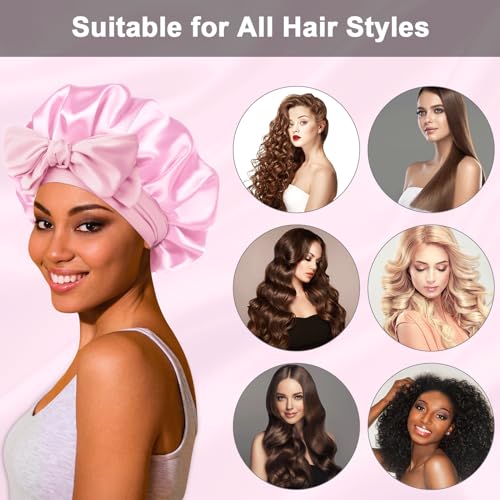 Satin Silk Hair Bonnet for Sleeping, 2-Pack Extra Large