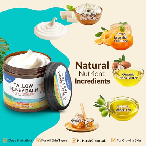 Grass-Fed Beef Tallow & Honey Balm - Moisturizer for Face & Body
