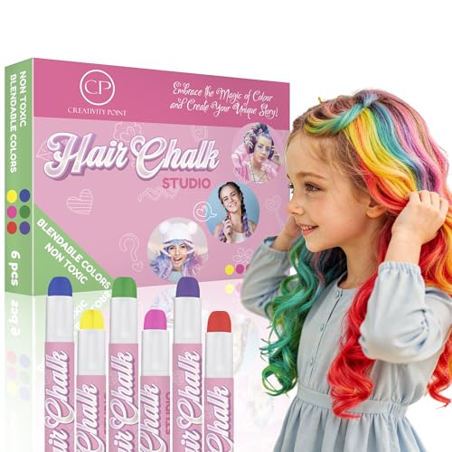 Hair Chalk Pens - 6 Washable Temporary Colours for Kids