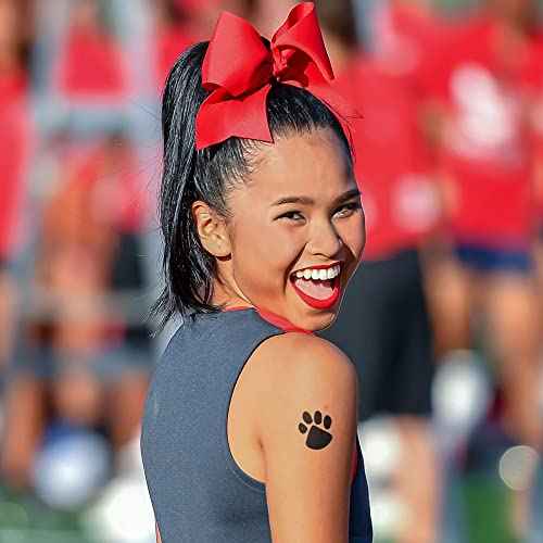 Paw Print Temporary Tattoos / 20 Double Paw Prints/Great for School & Team Spirit/Skin Safe/Removable (Black)