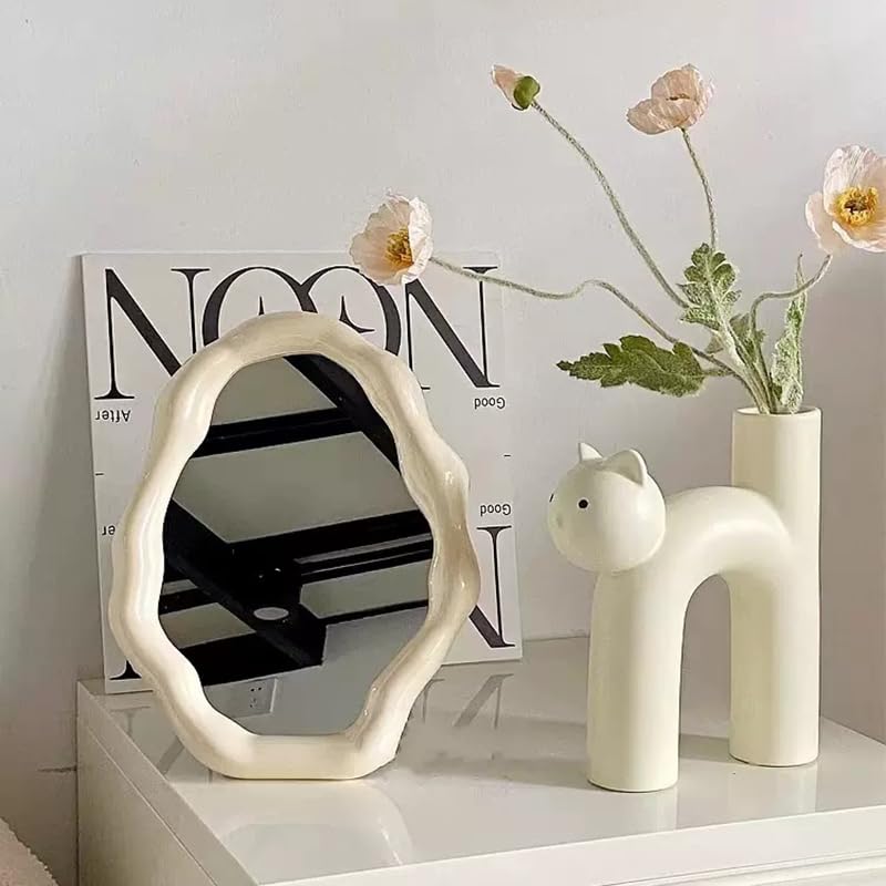 Gugululu 2025 White Cloud Makeup Mirror with Adjustable Bracket - Desktop & Wall Decor