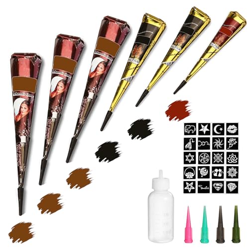 Temporary Tattoo Paste Cones Kit with 20 Stencils & 4 Nozzles